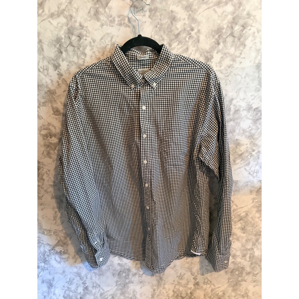 J. Crew Mens Classic Fit Long Sleeve Button‎ Down Gingham Checkered Shirt